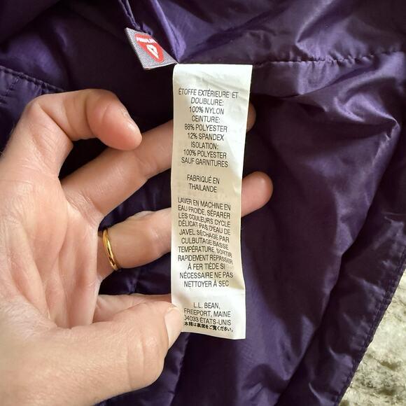 LL Bean A-Line Mini Snow Skirt 14 Regular Plus Purple Quilted Insulated Puffer - Picture 5 of 8